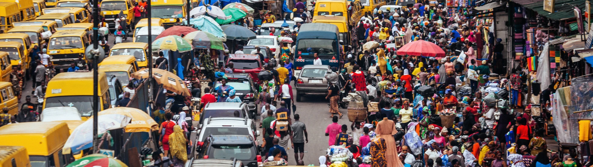 busy market street