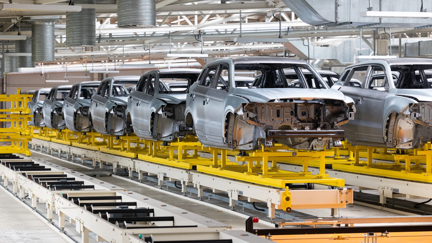 Cars being built